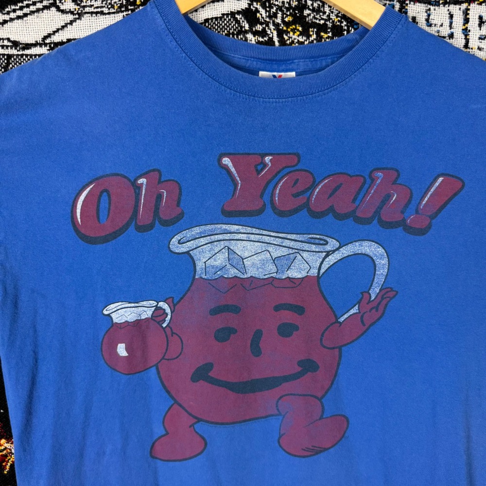 Vintage Kool-Aid Man Oh Yeah T-Shirt Blue Yazbek Heavyweight XL 23x27.5